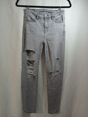 American Eagle Outfitters Women's Ripped Grey Skinny Jeans
